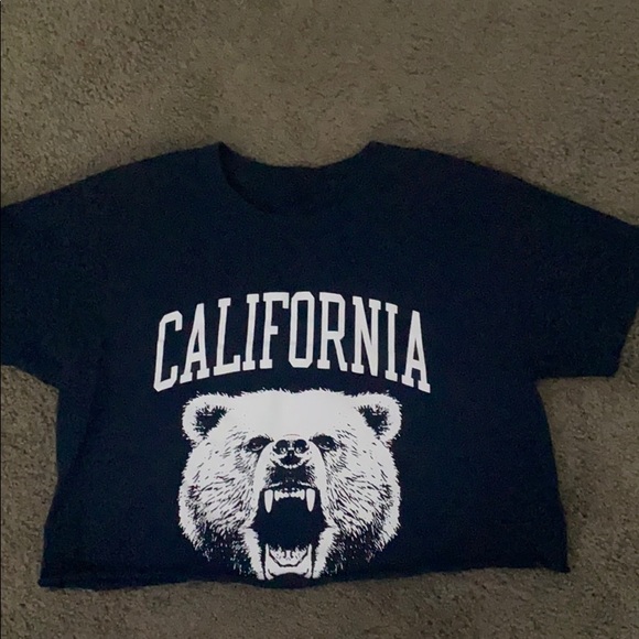 Navy Blue CALIFORNIA crop top - Picture 1 of 3